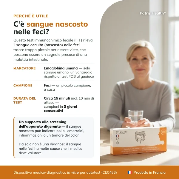 Panoramica del Patris Health Test FIT con le informazioni principali