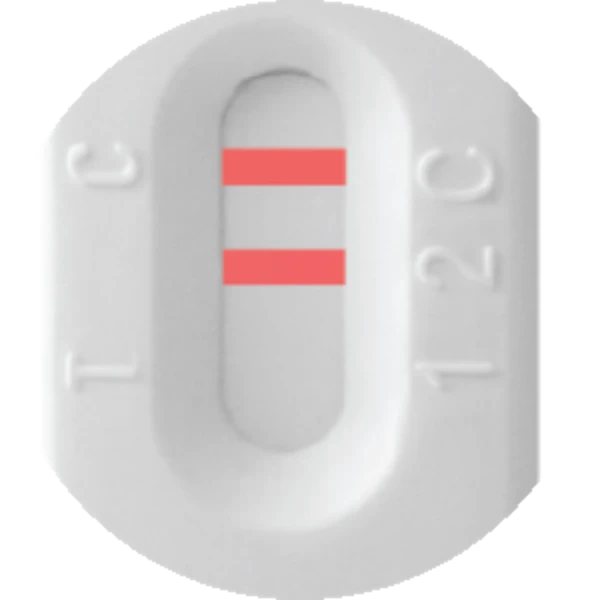 Test per la Proteina C-Reattiva di Patris Health – finestra dei risultati: PCR inferiore a 8 mg/L, solo linea di controllo e linea 2